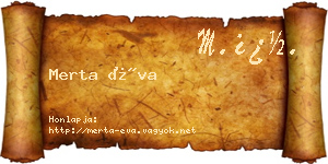 Merta Éva névjegykártya